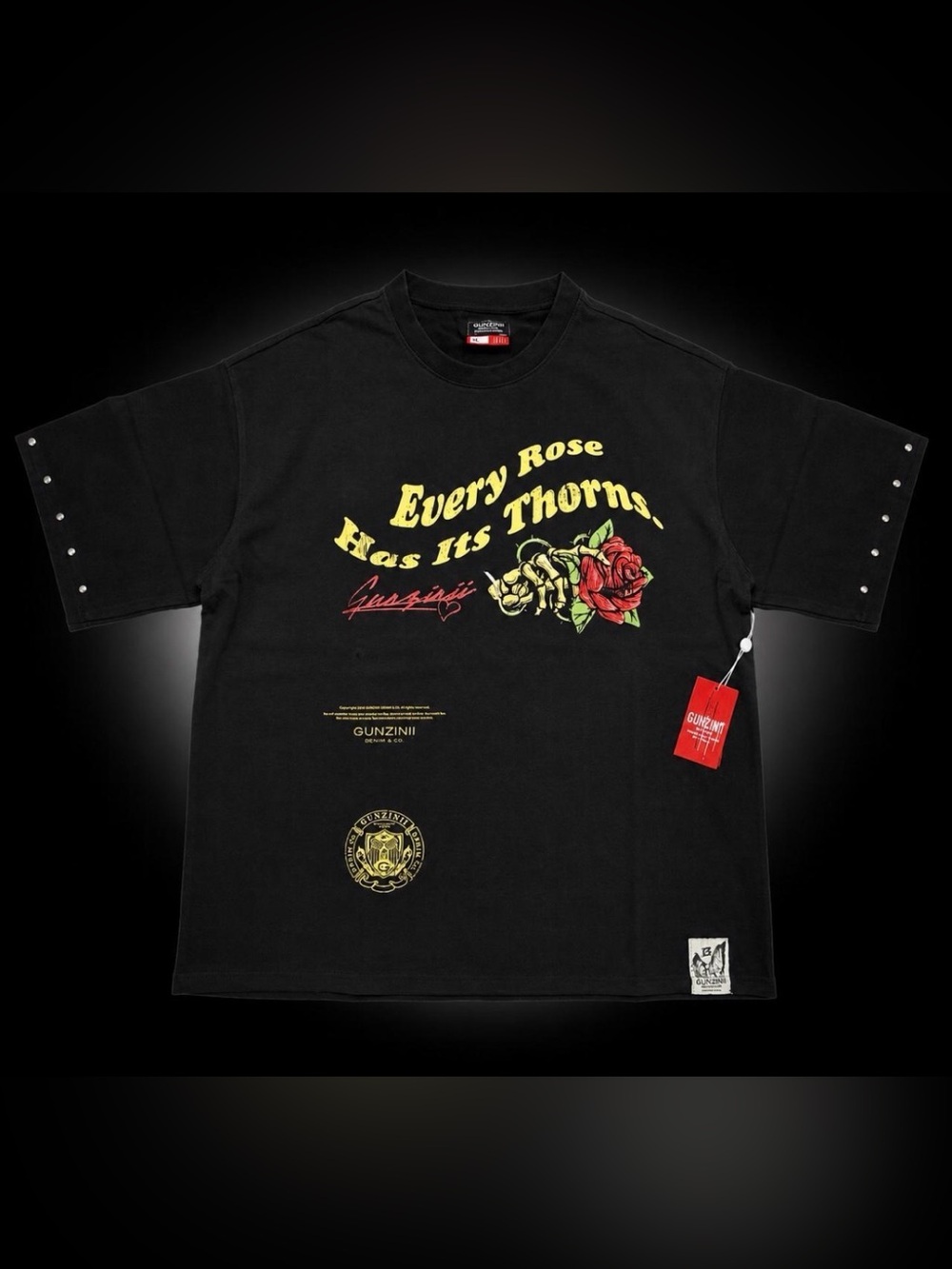 Gunzinii Denim & Co. "Every Rose Has Its Thorns" Graphic Tee - Size XL - NWT